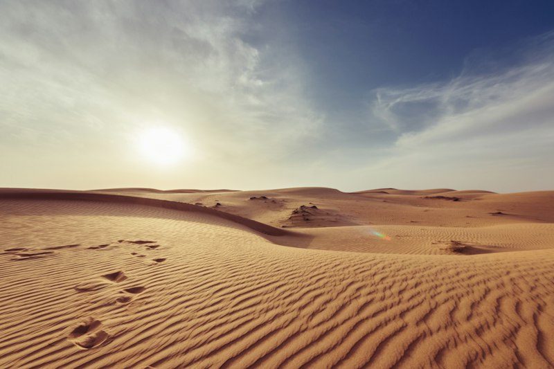 Luxury trailer in desert